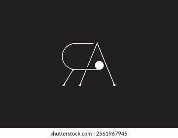 RA logo Design Template Vector Graphic Branding Element.
