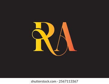 RA logo Design Template Vector Graphic Branding Element.
