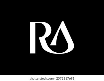 RA Logo Design Template Vector Graphic Branding Element.
