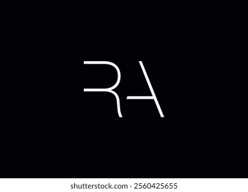 RA logo design vector icon template with black background