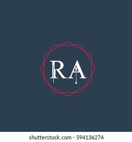 ra logo letter initial, Abstract Polygonal Background Logo, design for Corporate Business Identity,flat icon, Alphabet letter