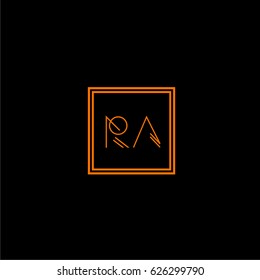 ra logo letter initial, Abstract Polygonal Background Logo, design for Corporate Business Identity,flat icon, Alphabet letter