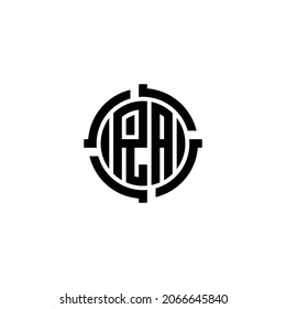 RA Logo letter monogram with circle shape design template isolated on white background