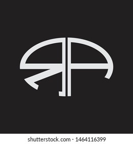 RA Logo letter oval monogram design template with black and white colors