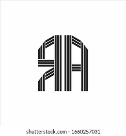RA Logo monogram outline style linked isolated on white background