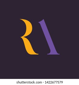 RA logo template for company. Monogram logo.