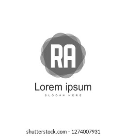 RA Logo template design. Initial letter logo template design