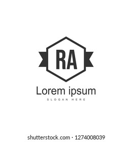 RA Logo template design. Initial letter logo template design