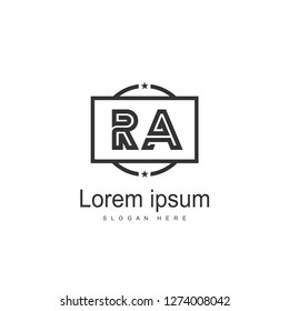 RA Logo template design. Initial letter logo template design