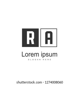 RA Logo template design. Initial letter logo template design