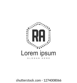 RA Logo template design. Initial letter logo template design