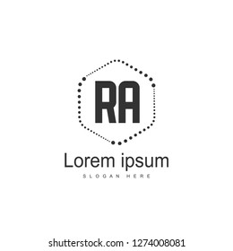 RA Logo template design. Initial letter logo template design