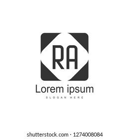 RA Logo template design. Initial letter logo template design