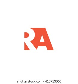 RA Logo. Vector Graphic Branding Letter Element. White Background