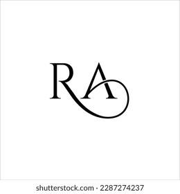 RA Logo vector initials Ready For Used Black Colour and Easy For Edited or Change Colour