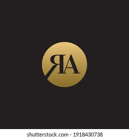 ra luxury logo design vector icon linked