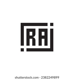 RA minimalistisches geometrisches Symbol-Logo in hochwertigem professionellem Design, das gut auf allen Printmedien drucken kann