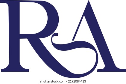 RA Minimalist Serif Modern Letter Logo in Schwarz und Weiß. Design-Symbol für das Design des kreativen Serif-Logos mit RA-Zeichen