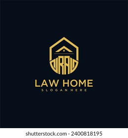 Logotipo inicial de monograma RA para lawhiener con diseño de hogar de forma