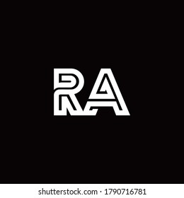 logotipo de monograma de RA con plantilla de diseño de línea abstracta