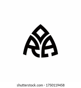Logotipo de monograma RA con plantilla de diseño de estilo triangular moderno aislado en fondo blanco