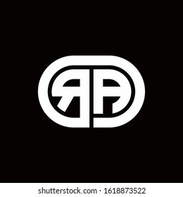 RA monogram logo with an oval style on a black background