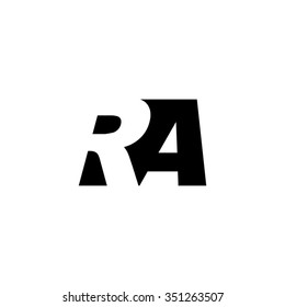 RA negative space letter logo