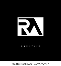 RA Negative Space Monogram – Minimalist Black and White Letter mark Logo for Creative Branding, Fashion Identity and Modern Design Concepts
