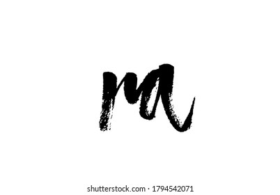 RA R A alphabet letter logo icon combination. Grunge handwritten vintage design. Black white color for company and business