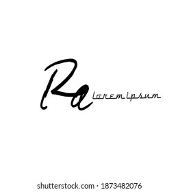 RA R A Initial Handschrift kreative Mode elegante Design-Logo-Vorlage Vektorgrafik