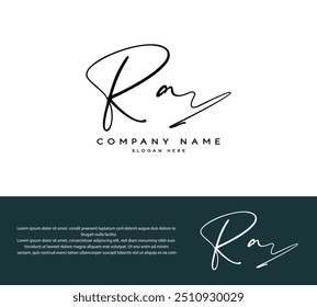 RA R A initial handwriting signature logo