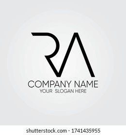 RA R A Letter Logo Design in Black Colors. Creative Modern Letters Vector Icon Logo Illustration