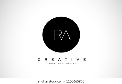RA R A Logo Design with Black and White Creative Icon Text Letter Vector.
