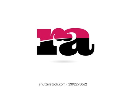 ra r a pink and black alphabet letter combination suitable as a logo icon design for a company or business