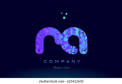 ra r q alphabet pink blue bubble circle dots creative letter company logo vector icon design template