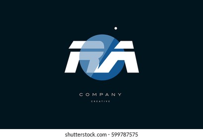 ra r q  blue circle dot big font alphabet company letter logo white design vector icon template 