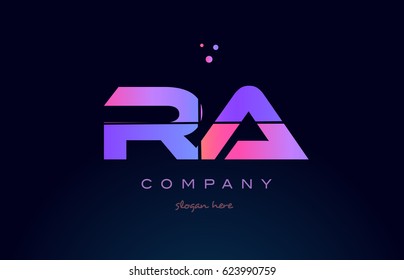 ra r q creative color blue background pink purple blue magenta alphabet letter company logo vector icon design