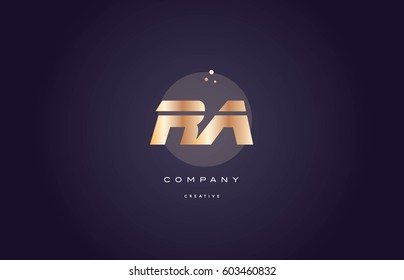 ra r q  gold yellow golden metal metallic bold luxury product modern creative gradient alphabet company logo design vector icon template