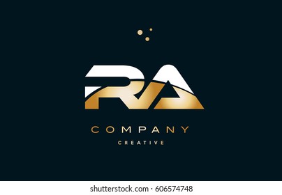 ra r q  white yellow gold golden metal metallic luxury alphabet company letter logo design vector icon template