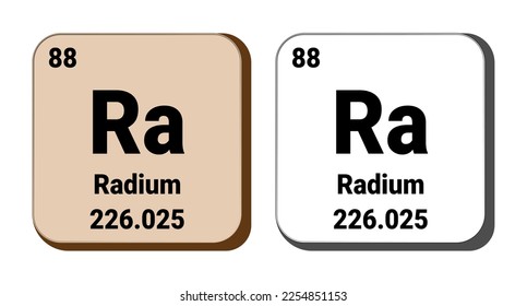 Ra, Radium element vector icon, periodic table element. Vector illustration EPS 10 File. Isolated on white background.