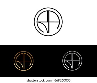 RA round circle shape initial letter logo