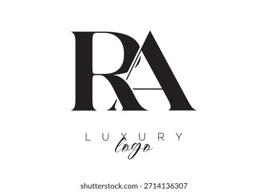 RA Serif Letter Monogramm Typografie Logo für elegante Premium-Branding-Identität