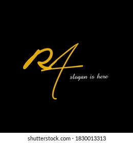 Ra tagline Initial handwriting logo vector