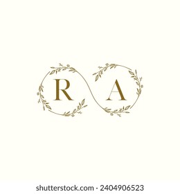 RA wedding infinity in elegant monogram with high quality professional design that will print well