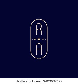 RA wedding lie monogram with high quality professional design that will print well across any print media