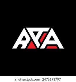 RAA triangle letter logo design with triangle shape. RAA triangle logo design monogram. RAA triangle vector logo template with red color. RAA triangular logo Simple, Elegant, and Luxurious design.