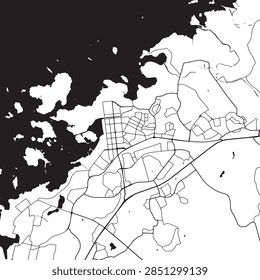 Raahe Vector Map Illustration Featuring Finland Geographic Border Regional Area Outline Map Design