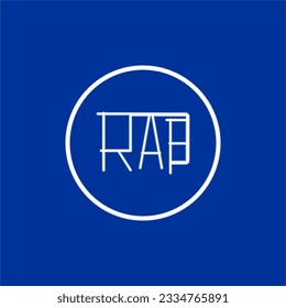 RAB initial logo line art graphic minimalistic vector icon