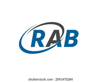 RAB letter creative modern elegant swoosh logo design