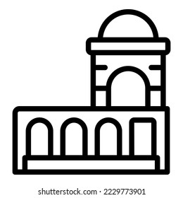 Vector de contorno de icono de construcción de rabat. Construcción de África. Moderno paisaje